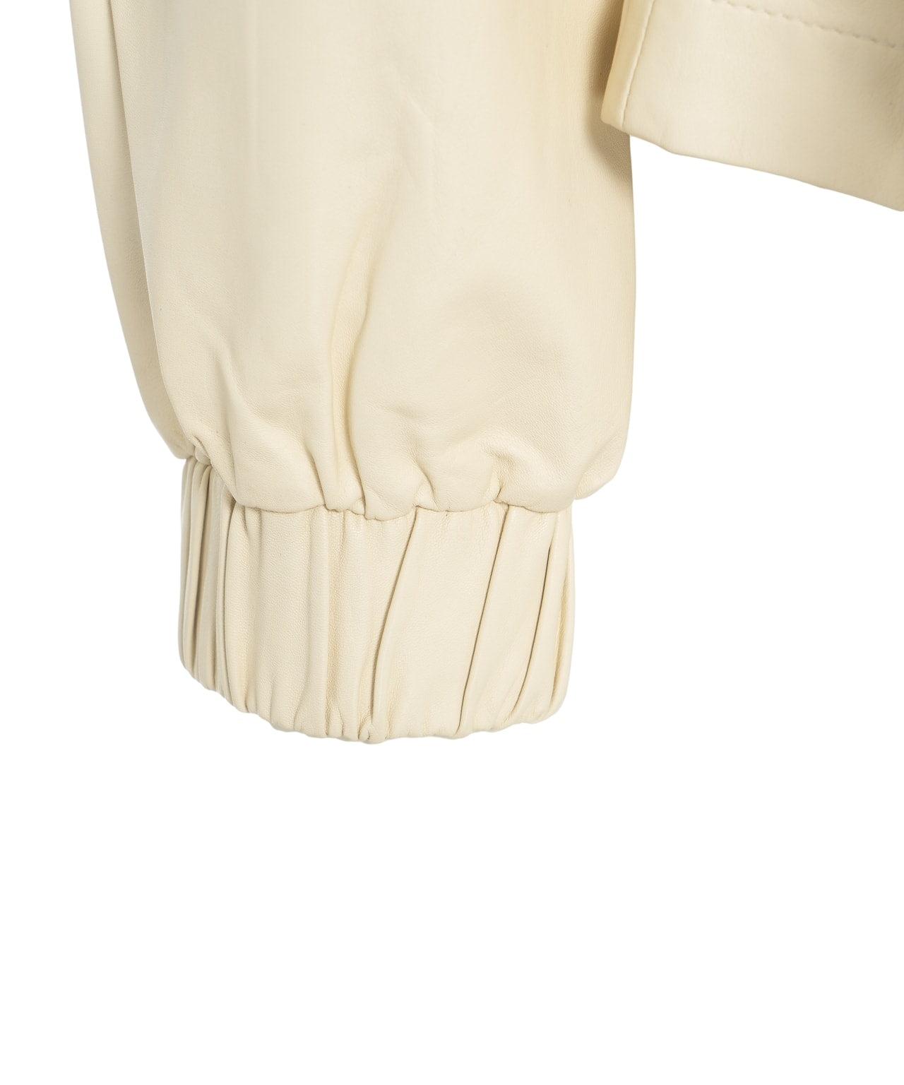 Leather jacket with drawstring Product Image