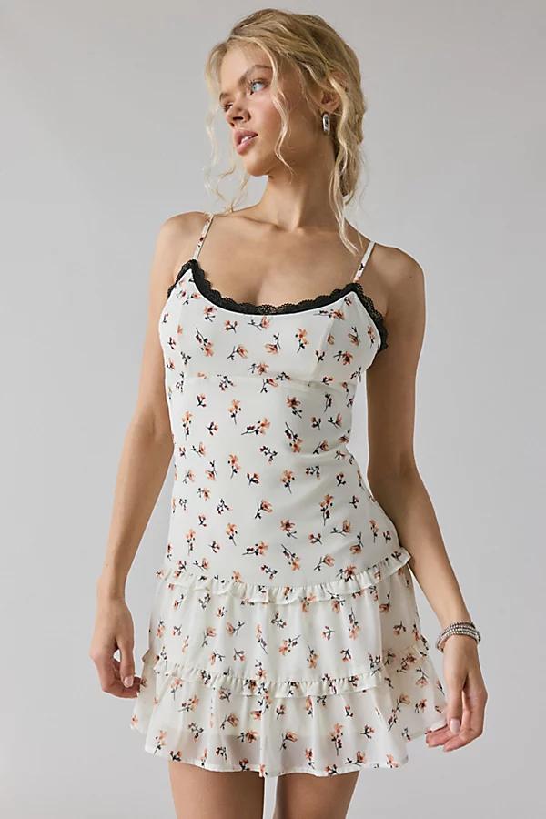 Kimchi Blue Cleo Lace Trim Chiffon Slip Mini Dress Womens at Urban Outfitters Product Image