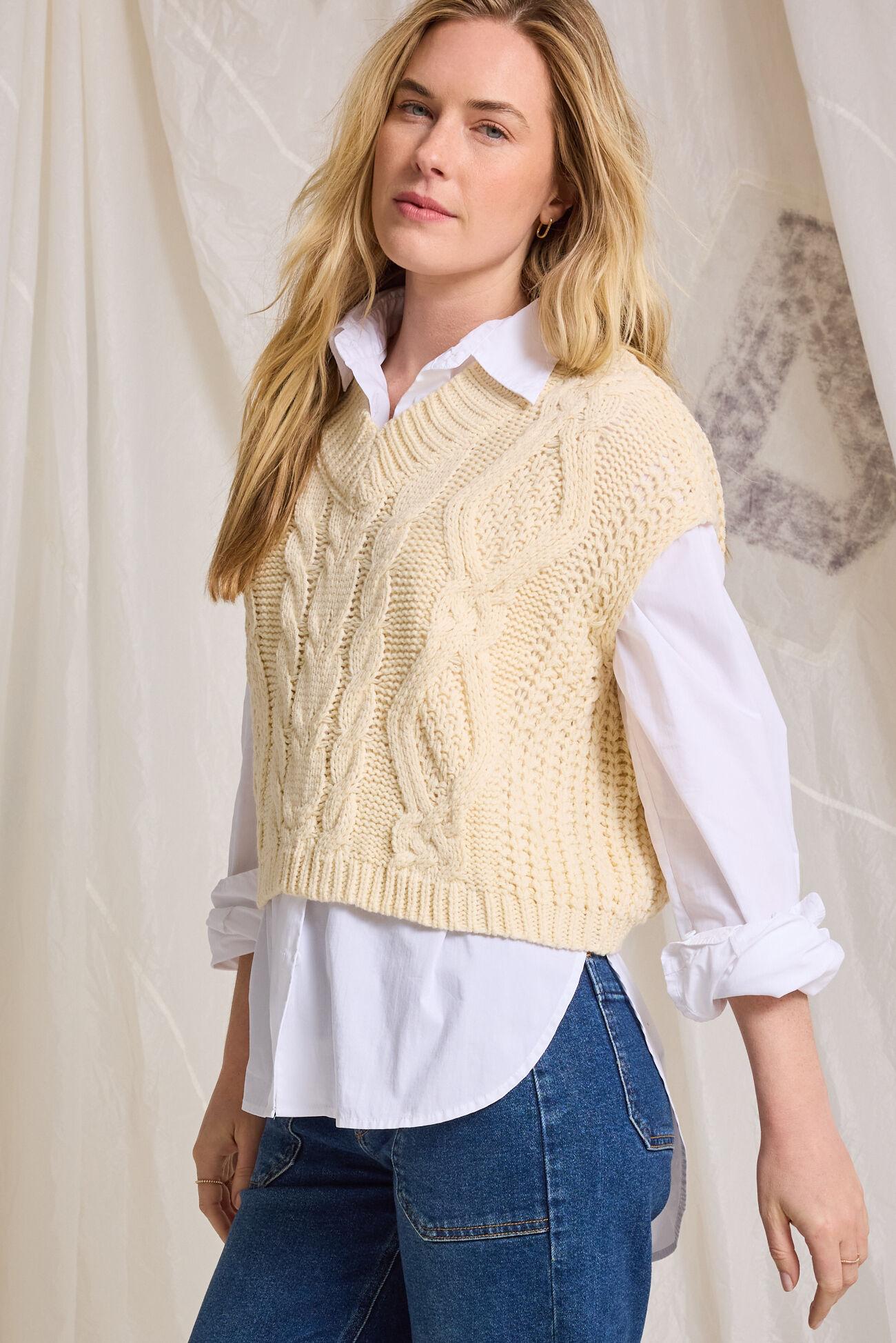 Rowlan Cable Knit Vest Product Image