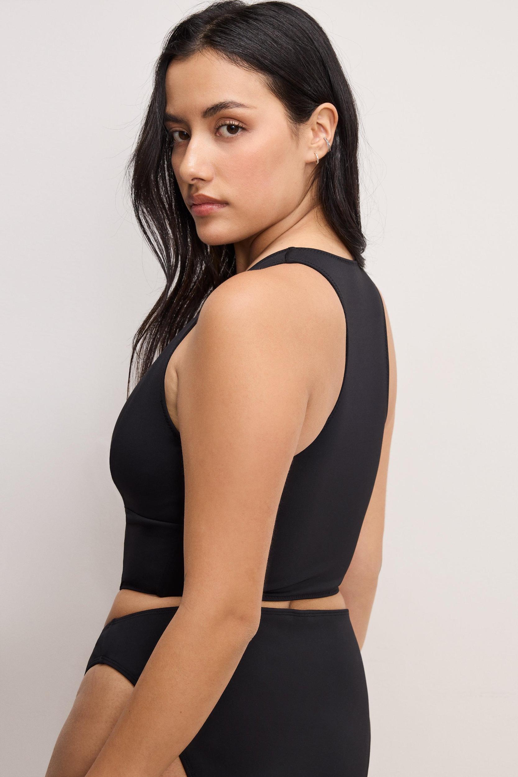 COMPRESSION ZIP UP SUPPORT TOP | BLACK001 Product Image