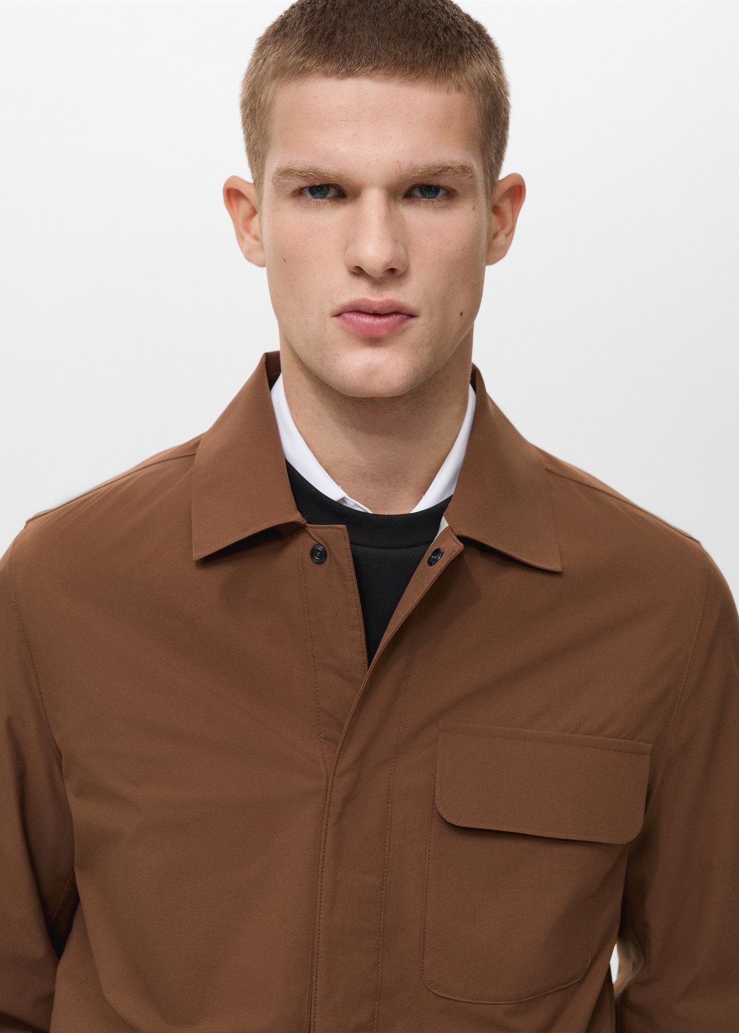 Water-repellent jacket with pockets - Men | MANGO USA Product Image