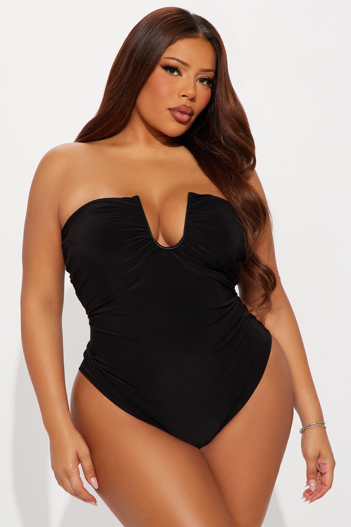Vanity Ruched Strapless Bodysuit - Black Female Product Image