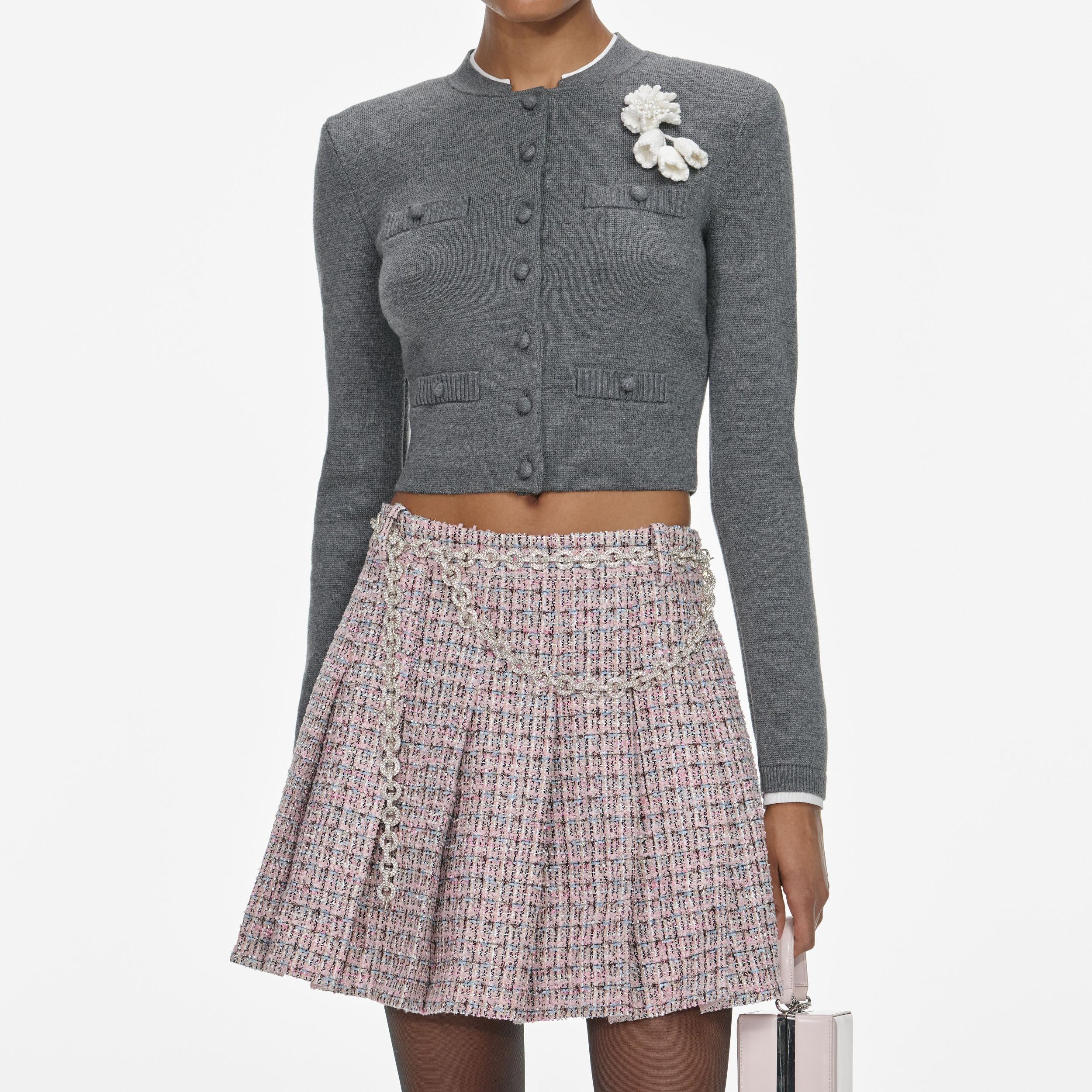 Grey Crochet Flower Cardigan Product Image