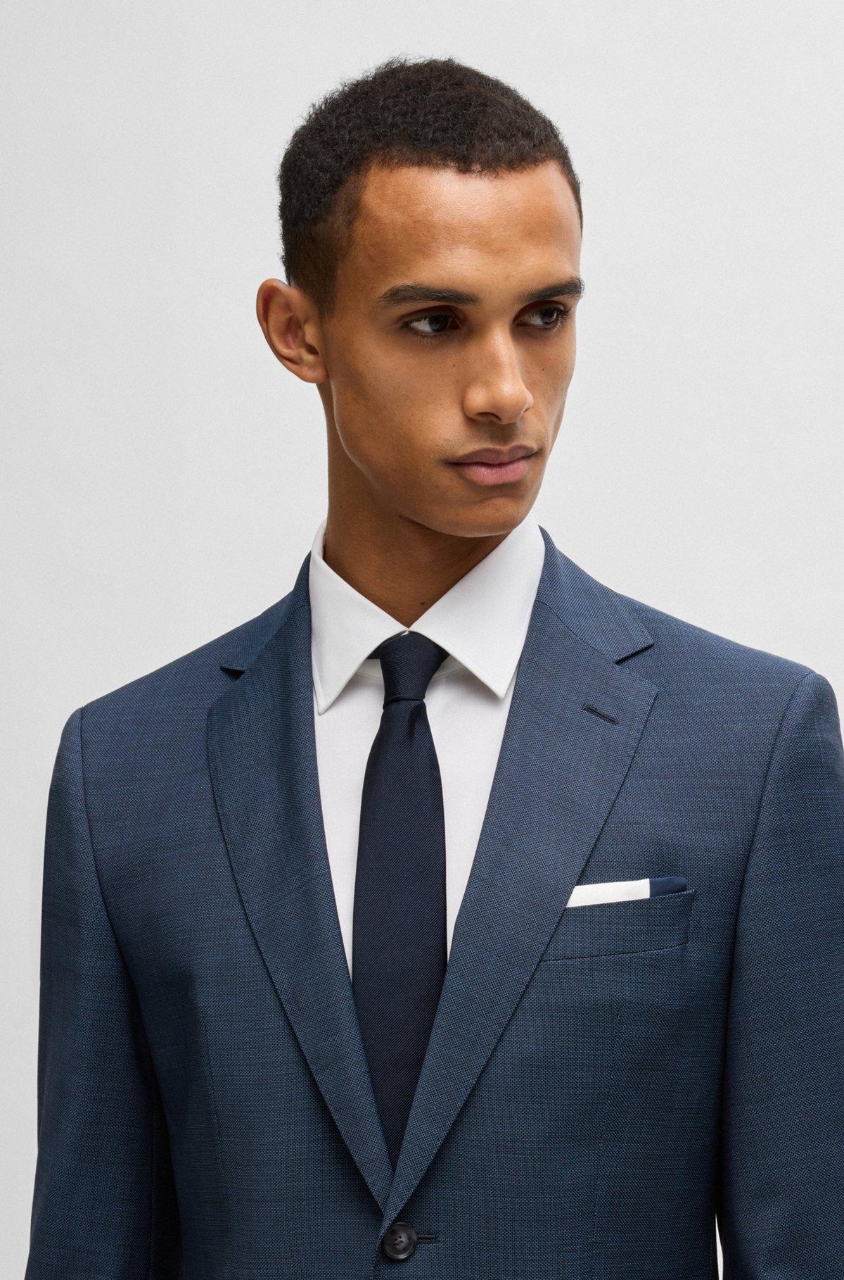 Cotton pocket square with logo and border print Product Image