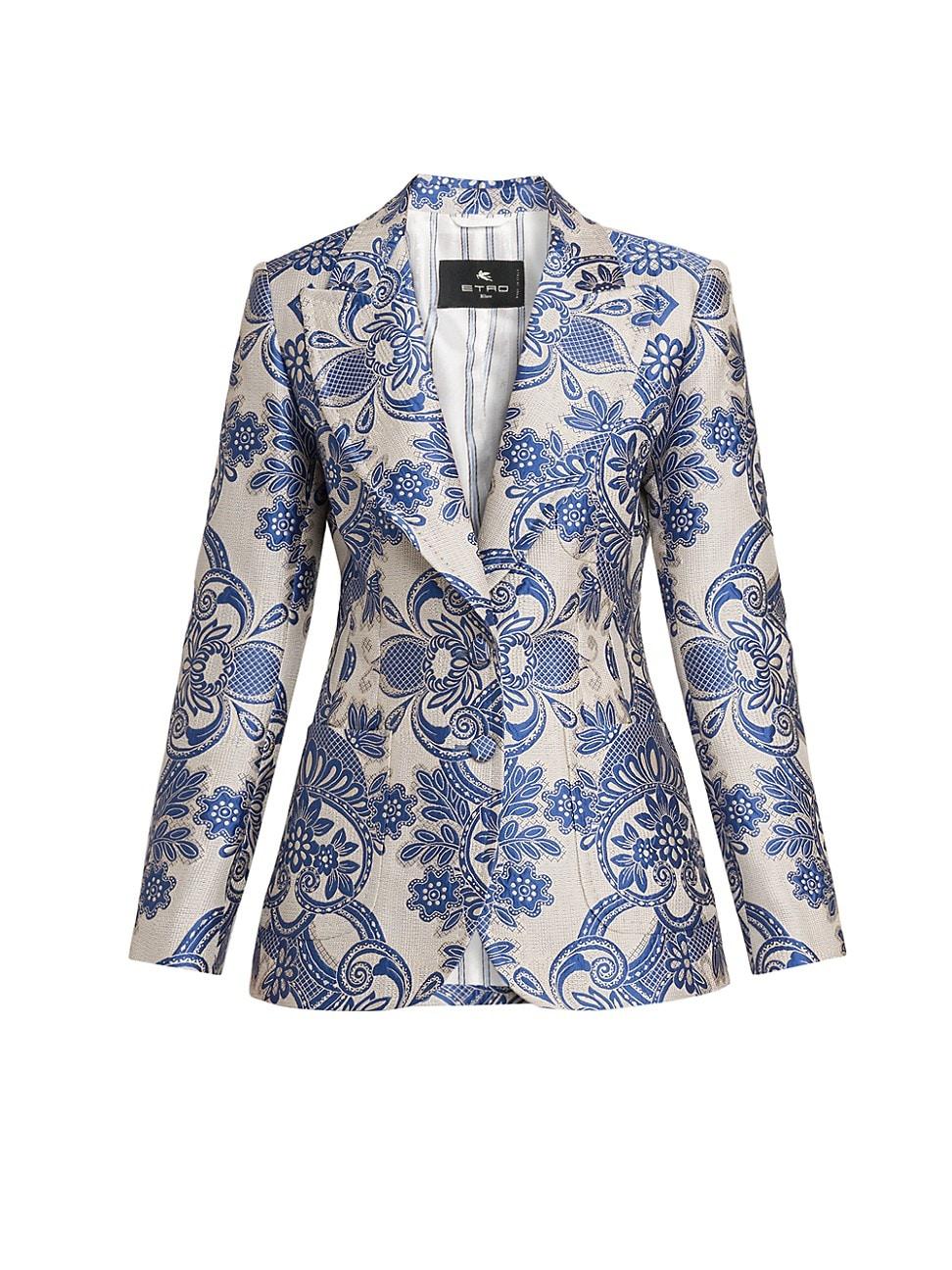 Womens Medallion Lace Effect Blazer Product Image