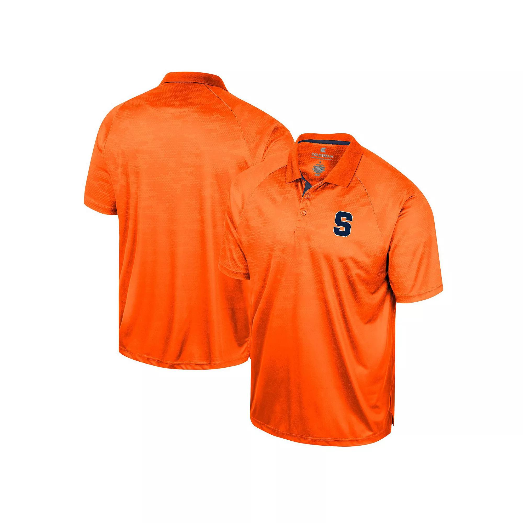 Men's Colosseum Orange Syracuse Orange Honeycomb Raglan Polo, Size: Large Product Image