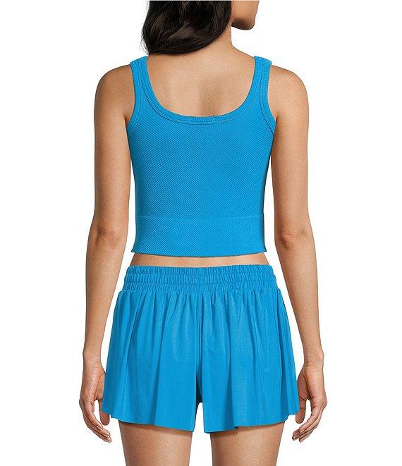 GB Chevron Ribbed Knit Cropped Tank Top Product Image