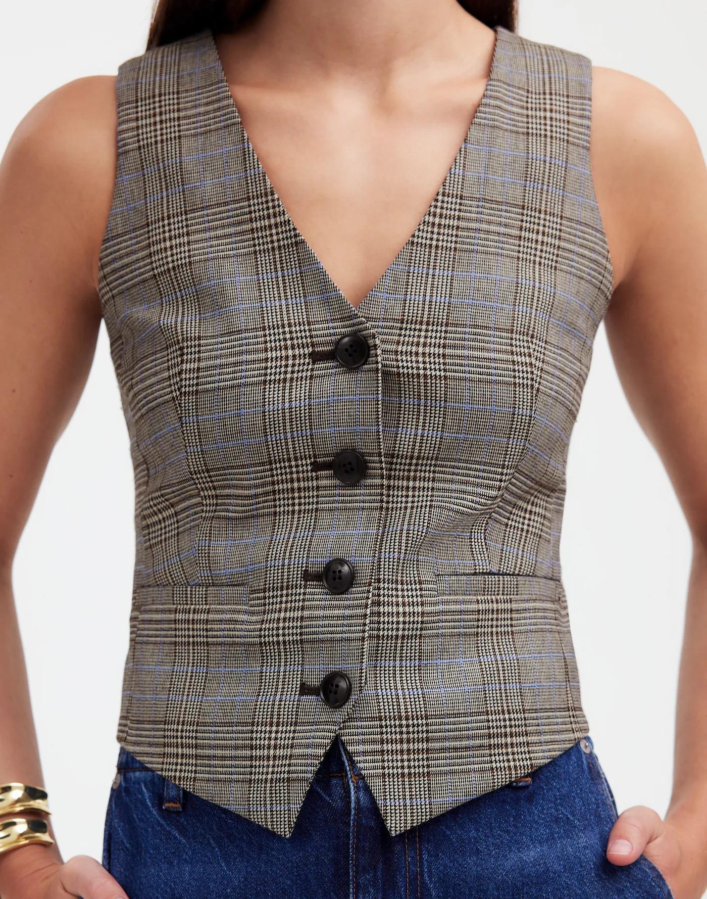 Waisted Vest in Yarn-Dye Product Image
