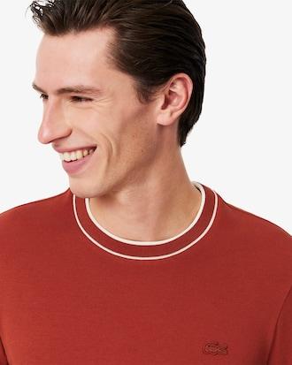 Men's Stretch Piqué Striped Collar T-Shirt Product Image