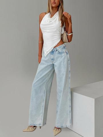 Brayden Low Rise Relaxed Jeans Light Acid Wash Product Image