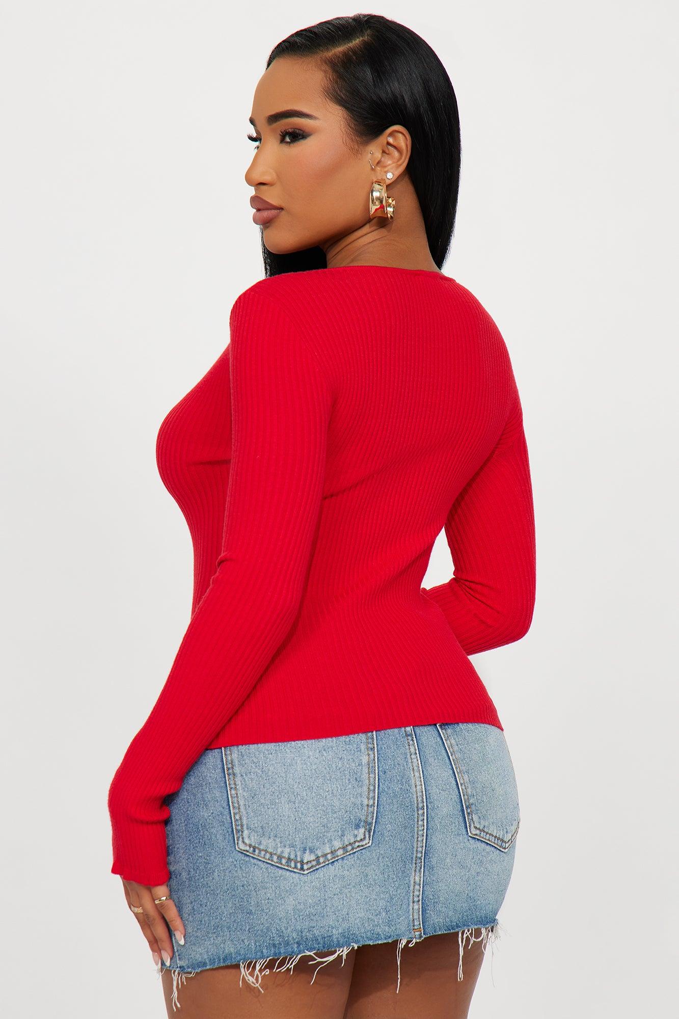 Karena Cardigan Sweater - Red Female Product Image