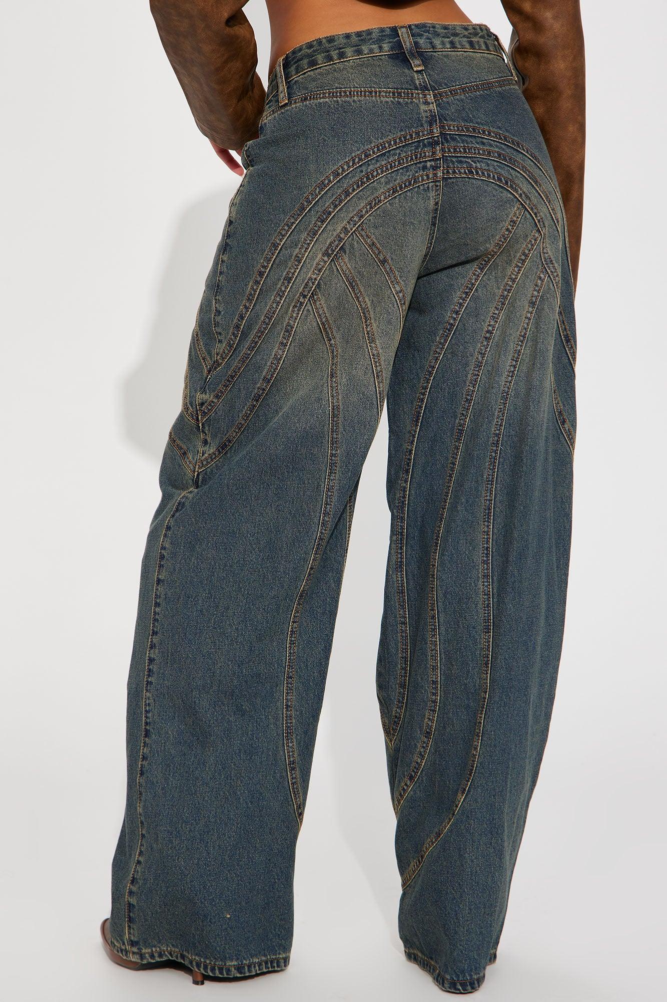 Copenhagen Non Stretch Tinted Wide Leg Jean - Dark Wash Product Image