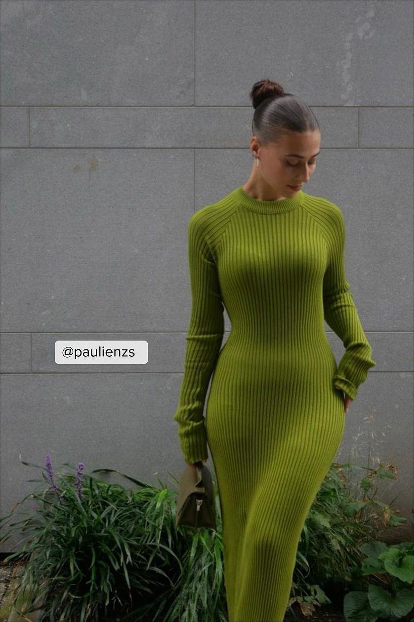 Knitted Ribbed Maxi Dress Product Image
