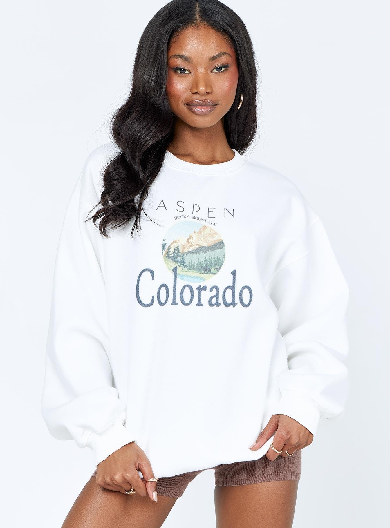 Colorado Oversized Crewneck Sweatshirt White Product Image