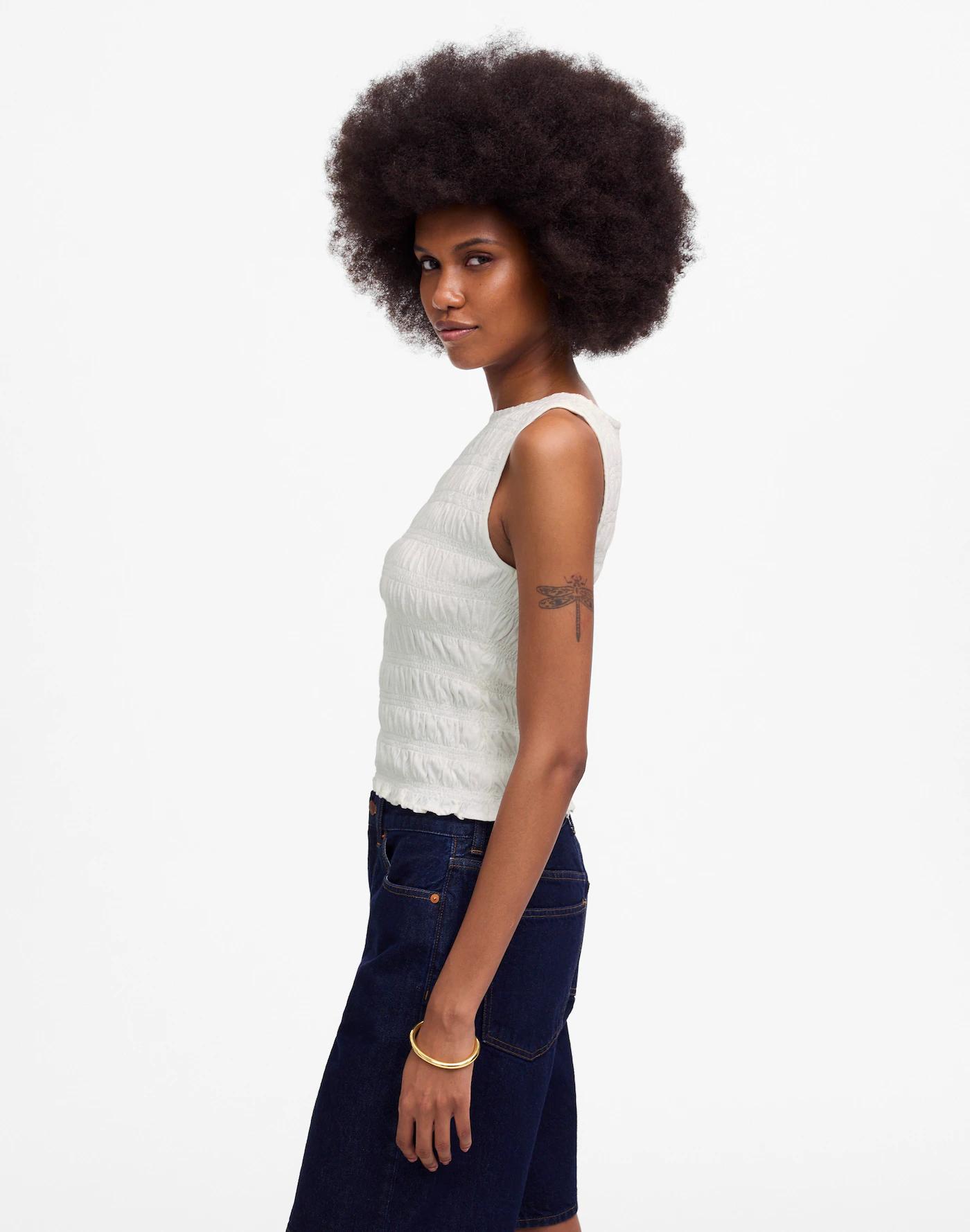 Smocked Boatneck Tank Product Image