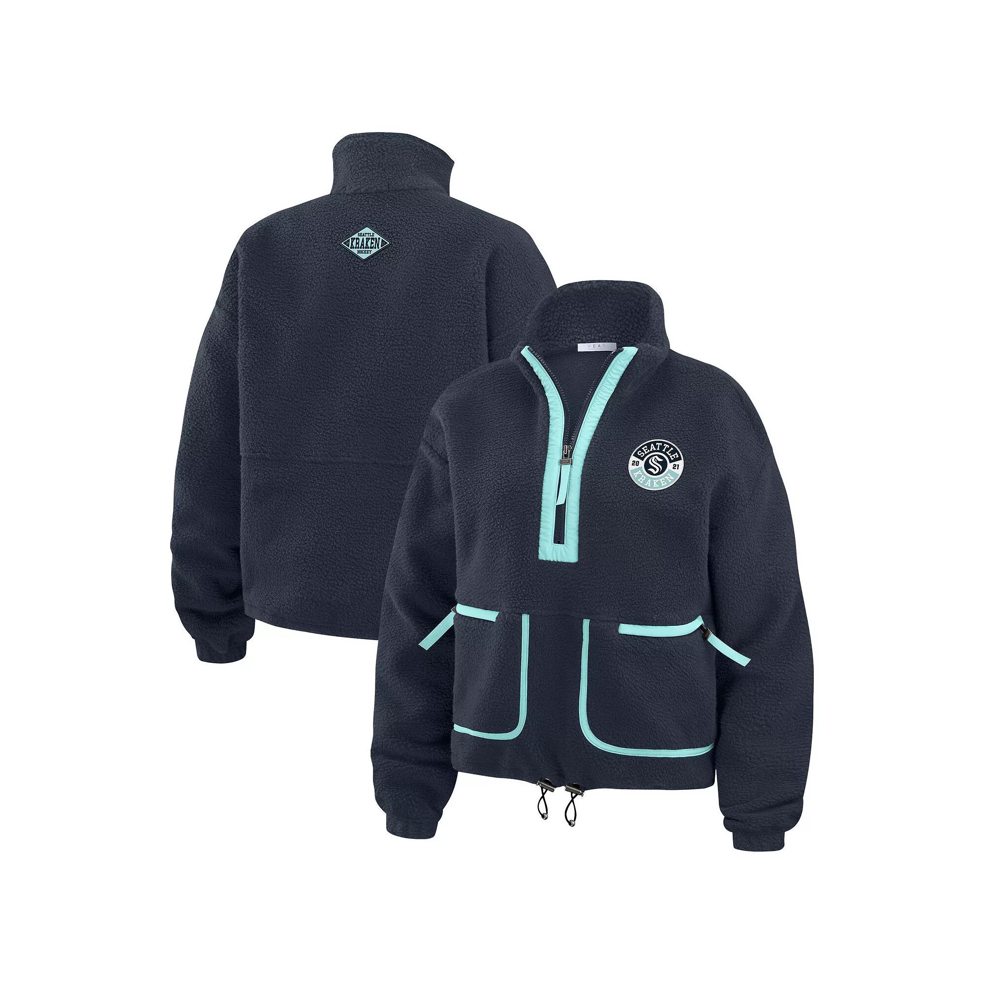 Women's WEAR by Erin Andrews Orange Philadelphia Flyers Polar Fleece Half-Zip Jacket,  Product Image