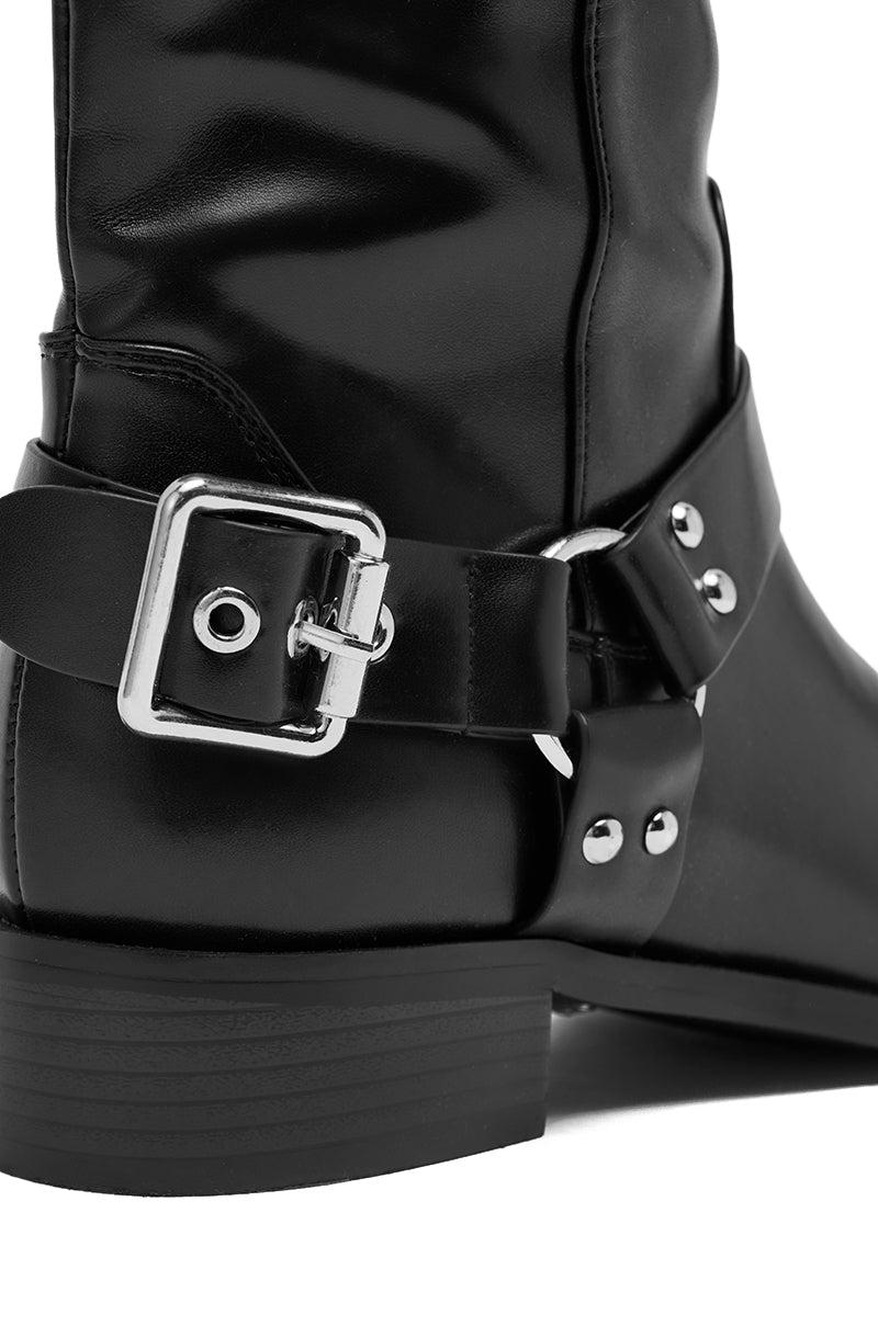 AZALEA WANG XALIIMA BLACK OVER THE KNEE RIDING BOOT Product Image