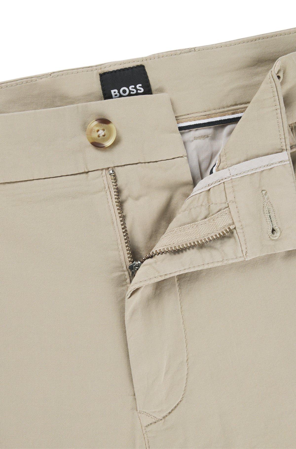 BOSS - Slim-fit shorts in stretch-cotton twill - Light Orange Product Image