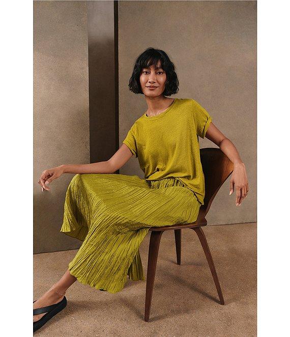 Eileen Fisher Organic Linen Jersey Crew Neck Short Sleeve Tee Product Image