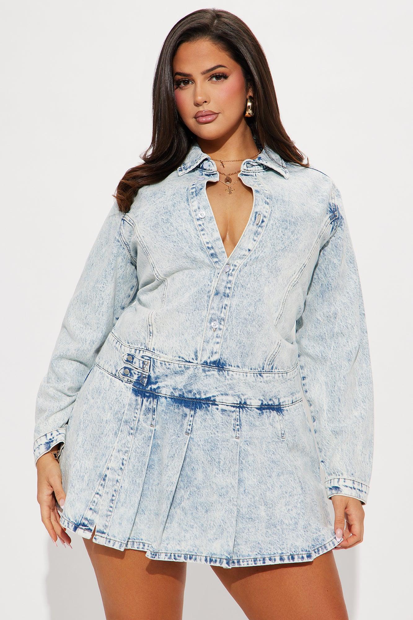 Amerie Denim Romper  - Light Wash Product Image