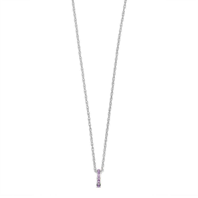 Traditions Jewelry Company Sterling Silver Channel-Set Apatite Birthstone Pendant Necklace, Womens Product Image