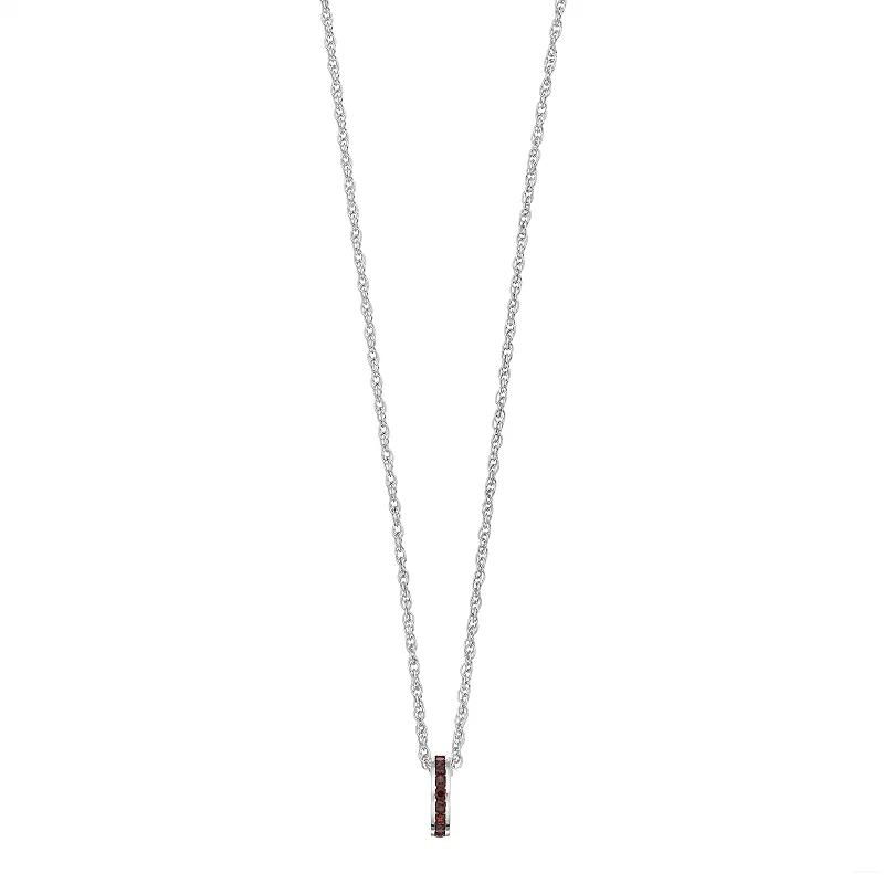 Traditions Jewelry Company Sterling Silver Channel-Set Apatite Birthstone Pendant Necklace, Womens Product Image