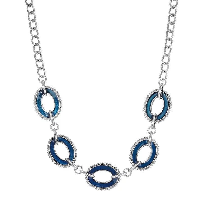 1928 Gold Tone Multi-Color Simulated Pearl Chain Strand Necklace, Women's, White Product Image