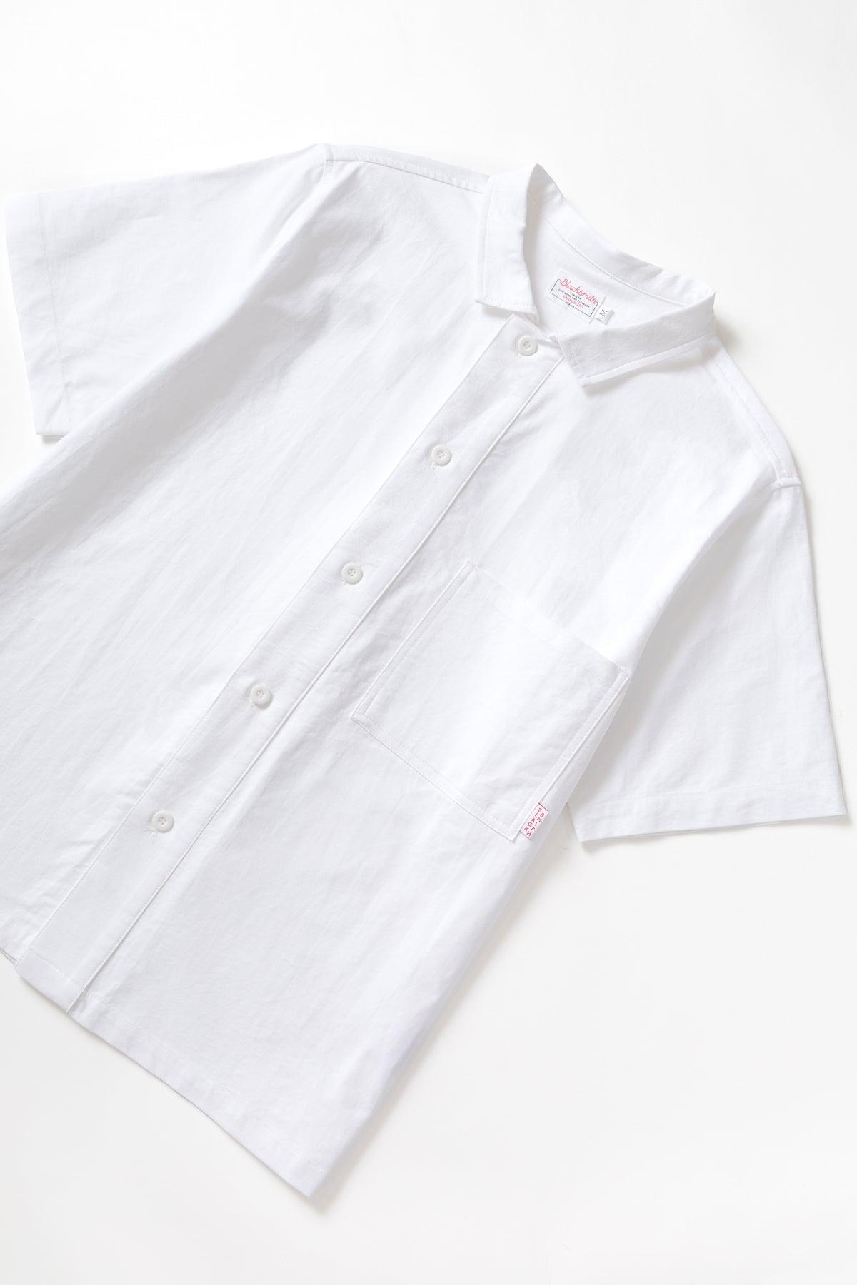 Blacksmith - 'Boxford' Short Sleeve Utility Shirt - White Product Image