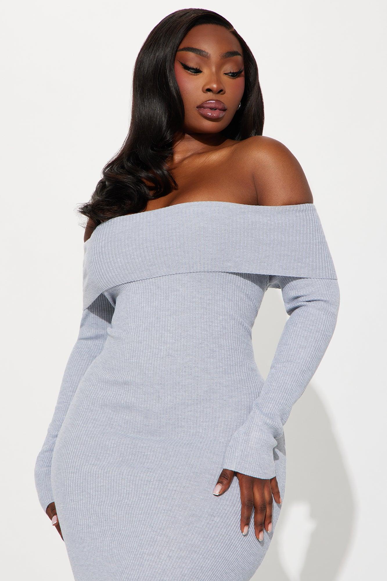 Sweater Weather Maxi Dress - Heather Grey Product Image