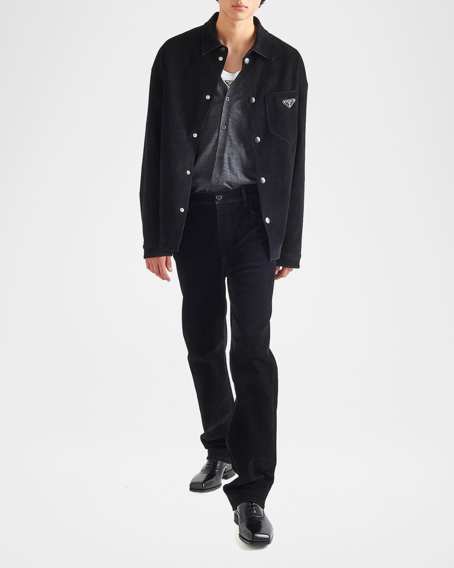 Men's Velvet Denim Snap-Front Shirt Product Image