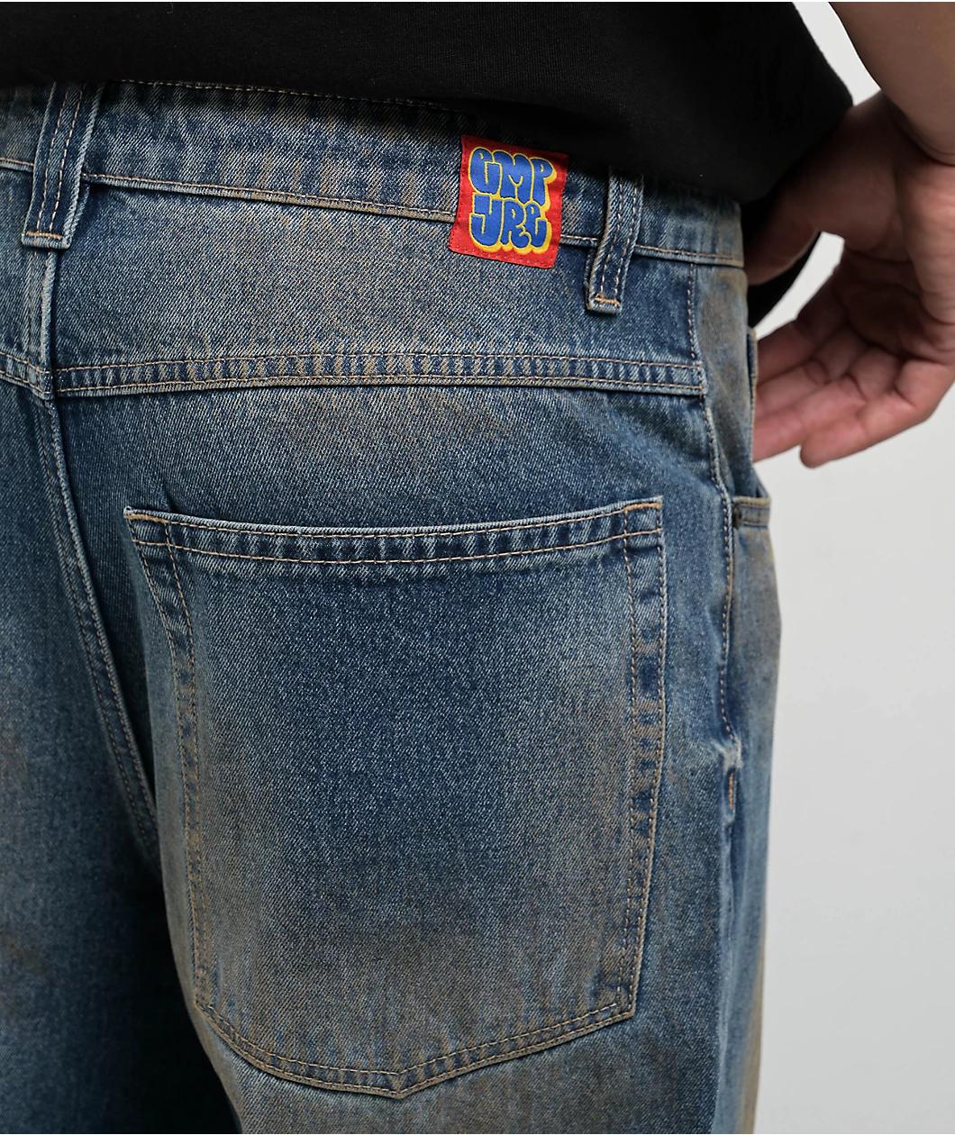 Empyre Dirty Wash Blue Ultra Loose Skate Jeans Product Image