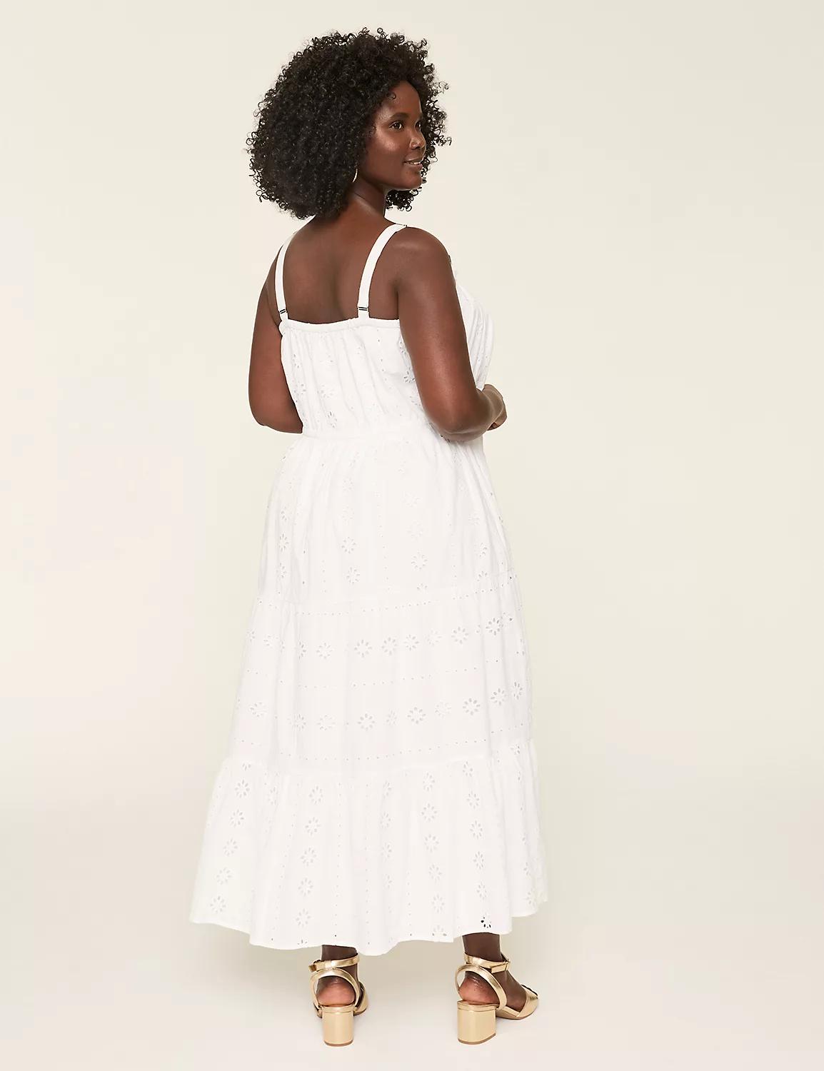 Eyelet Tiered-Skirt Maxi Dress Product Image