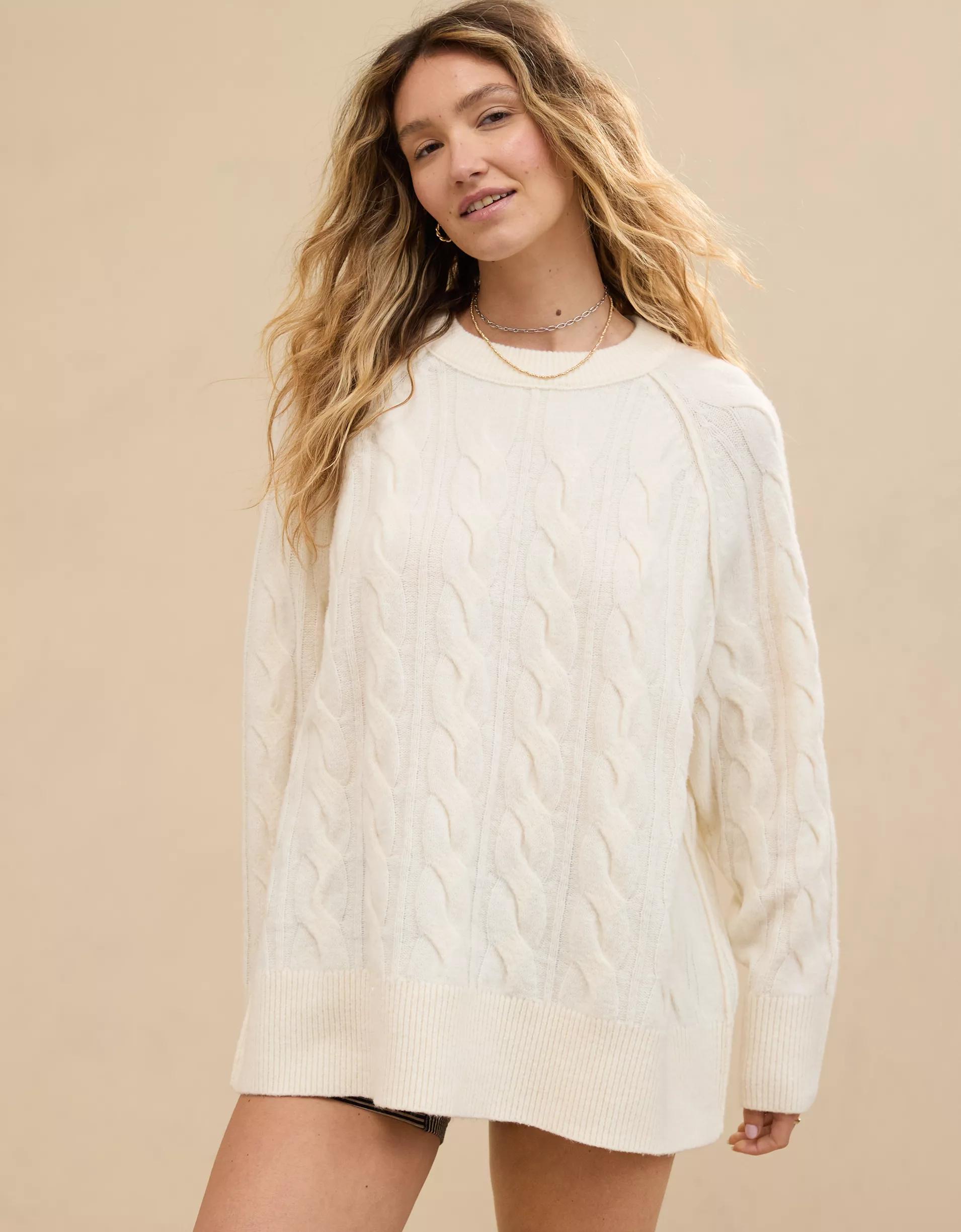Aerie unREAL Cable Crew Sweater Product Image