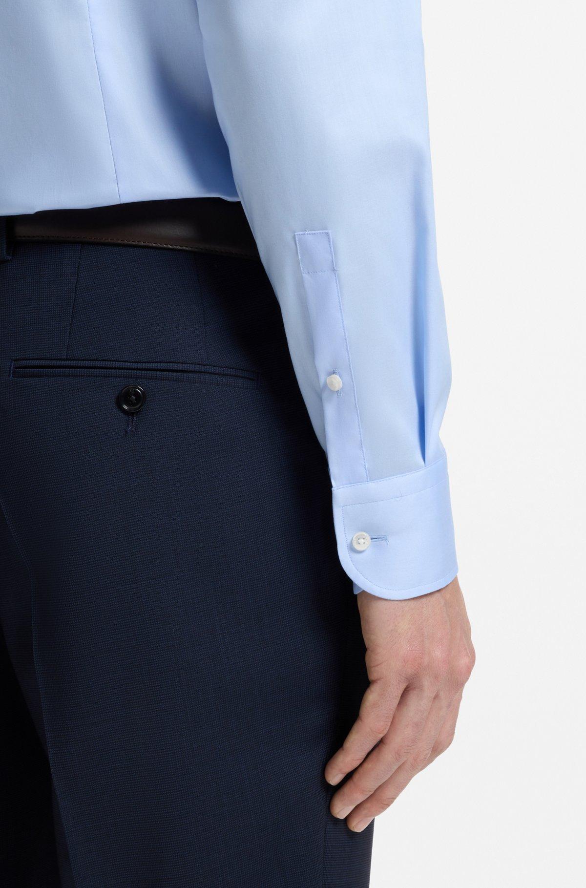 Slim-fit shirt in easy-iron cotton poplin Product Image