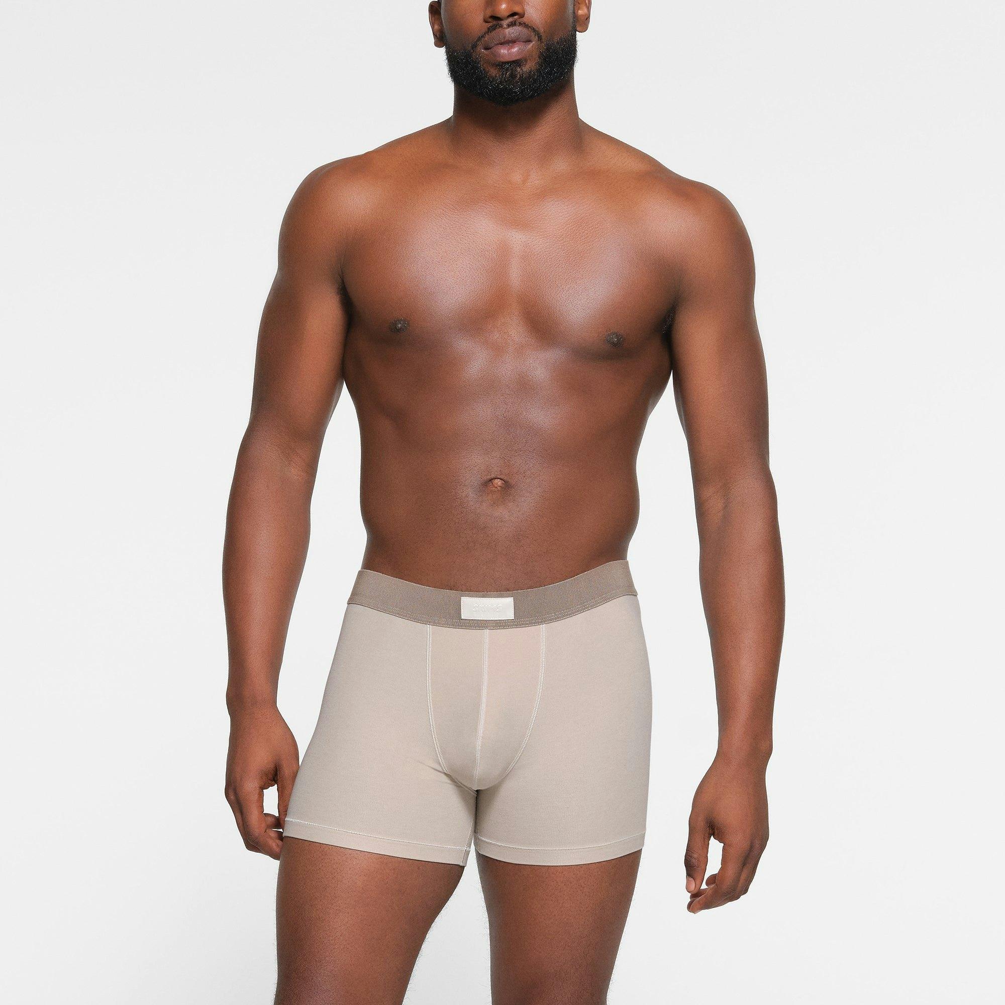 SKIMS COTTON MENS 3" BOXER BRIEF 3-PACK | STONE MULTI Product Image