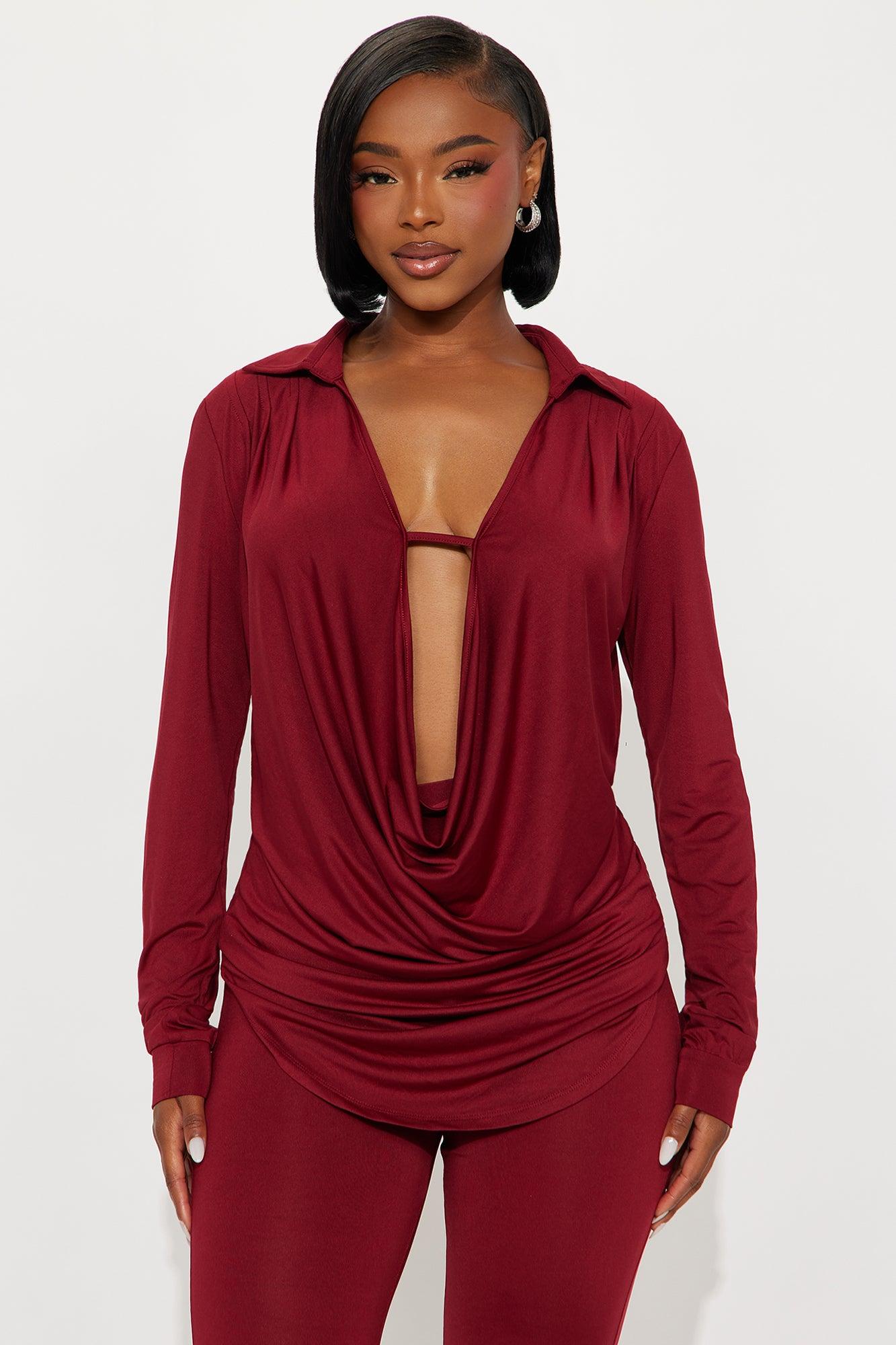 Monique Cowl Neck Legging Set - Burgundy Female Product Image