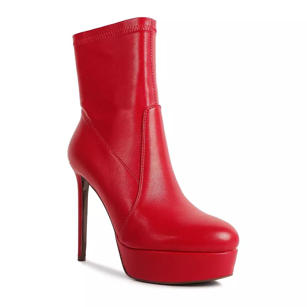London Rag Rossetti Women's Stretch High Heel Ankle Boots, Size: 5, Red Product Image
