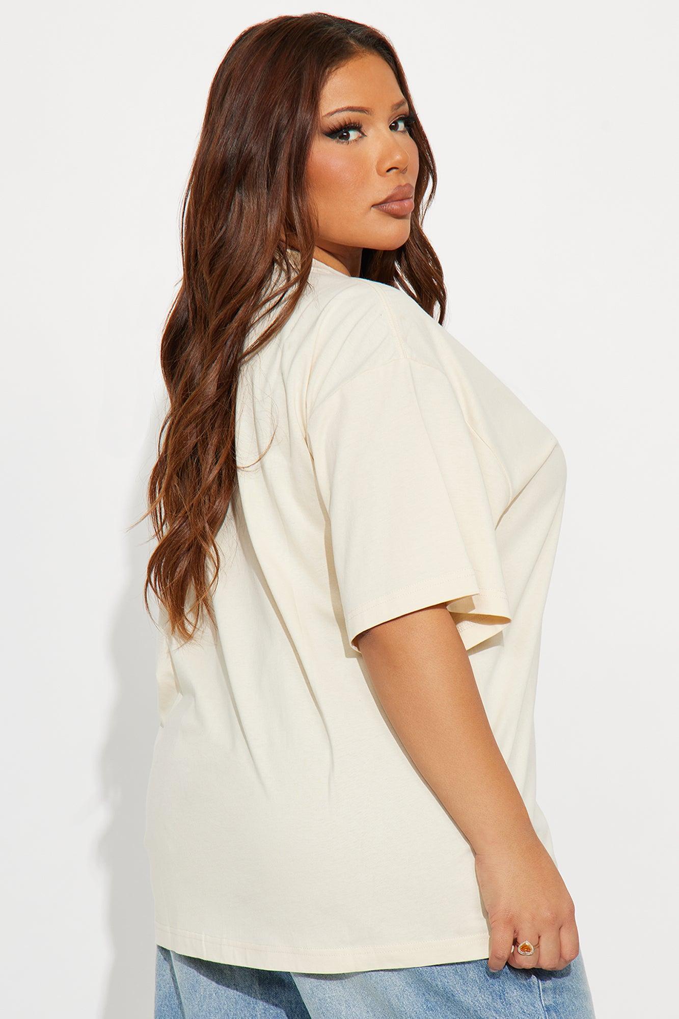 The Oversized Boyfriend Tee - Cream Product Image