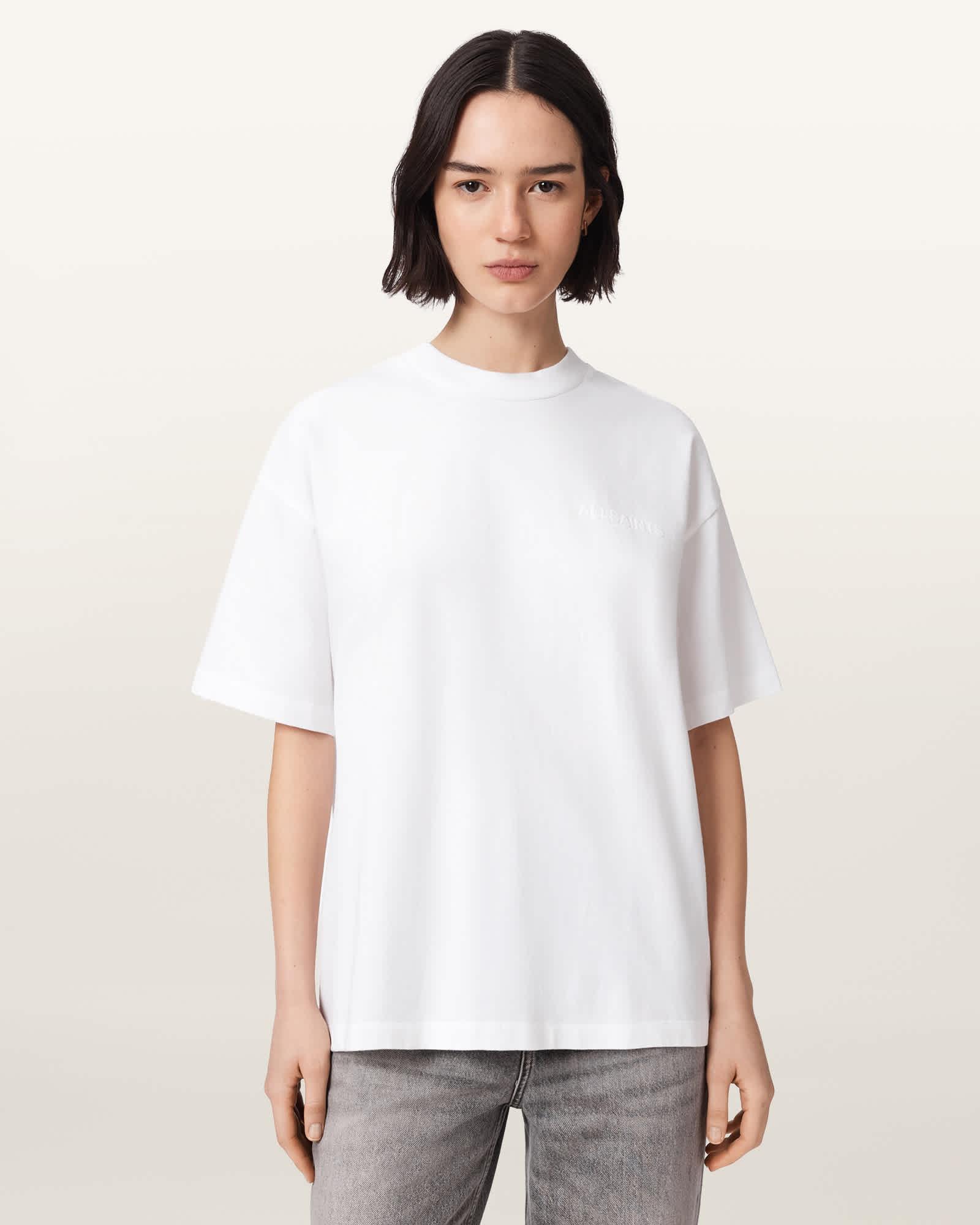 Mabel Etta Oversized Cotton T-Shirt Optic White | ALLSAINTS US Product Image