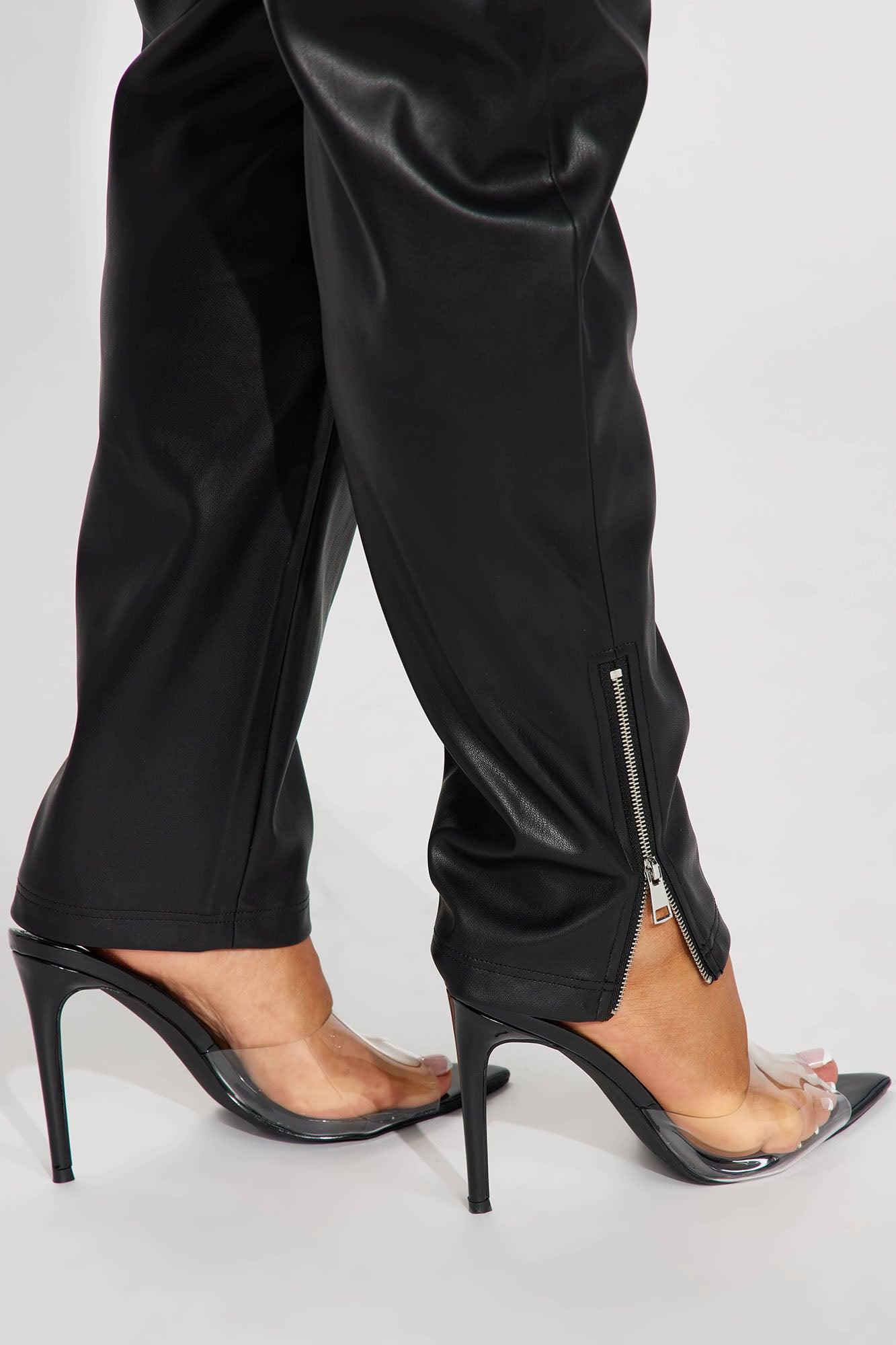 Ride Through PCH Faux Leather Jumpsuit - Black Product Image