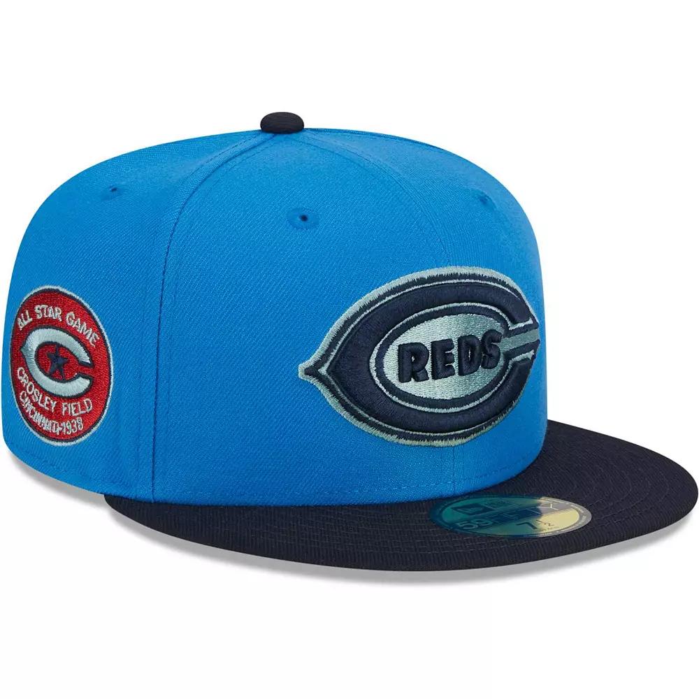 Men's New Era Royal Cincinnati Reds 59FIFTY Fitted Hat, Size: 7 3/8, Red Blue Product Image