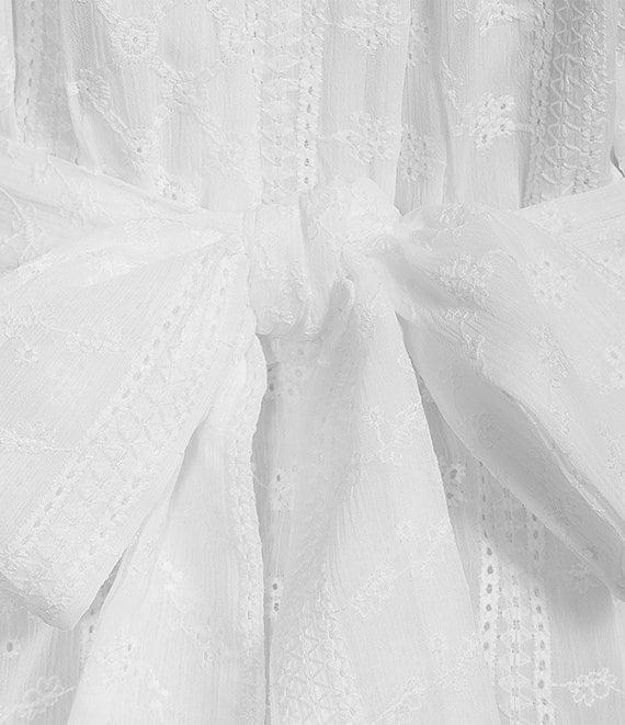 Allison & Kelly Short Sleeve Cross Waist Double Hem Fit & Flare Dress Product Image