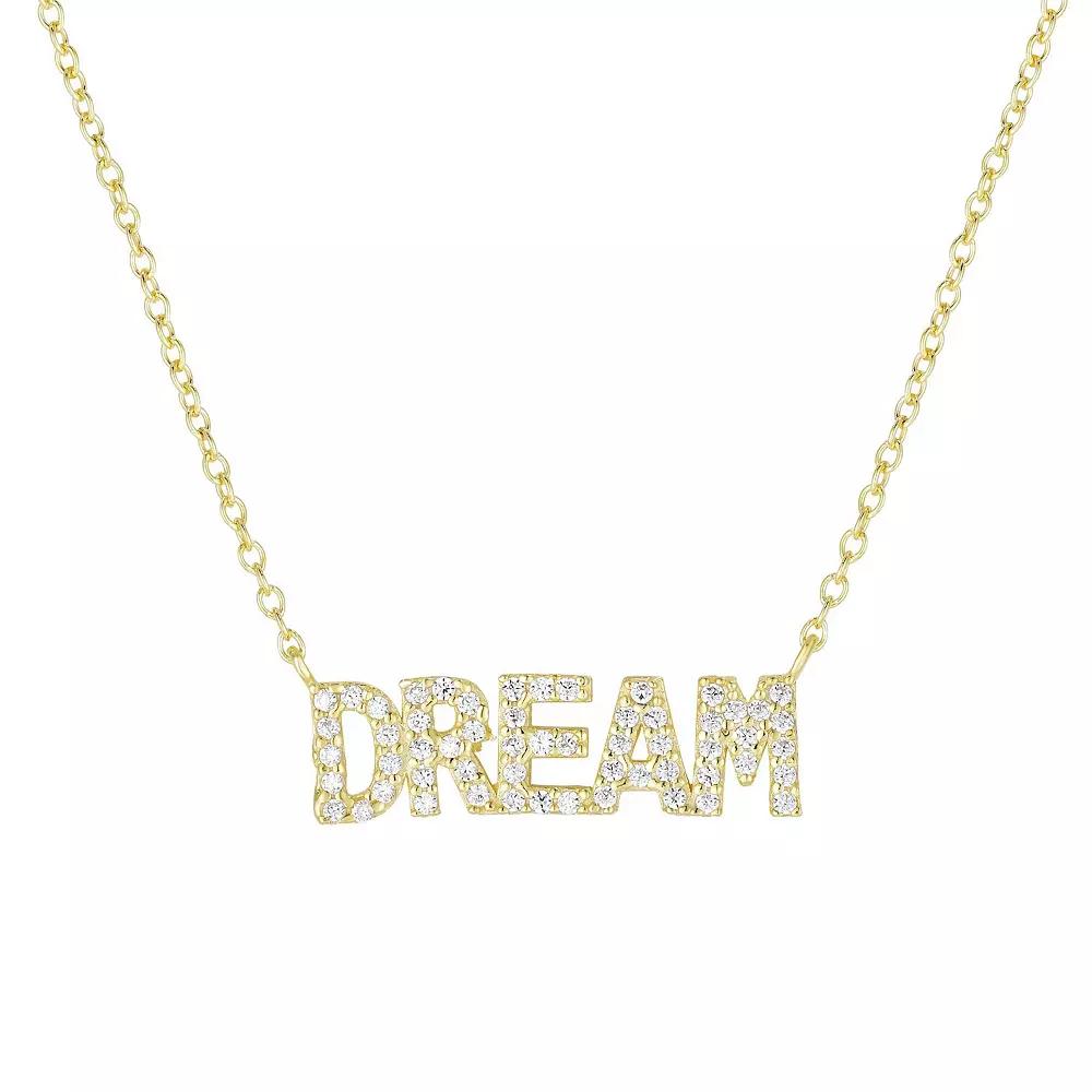 Sunkissed Sterling "Dream" Cubic Zirconia Necklace, Women's, Gold Tone Product Image