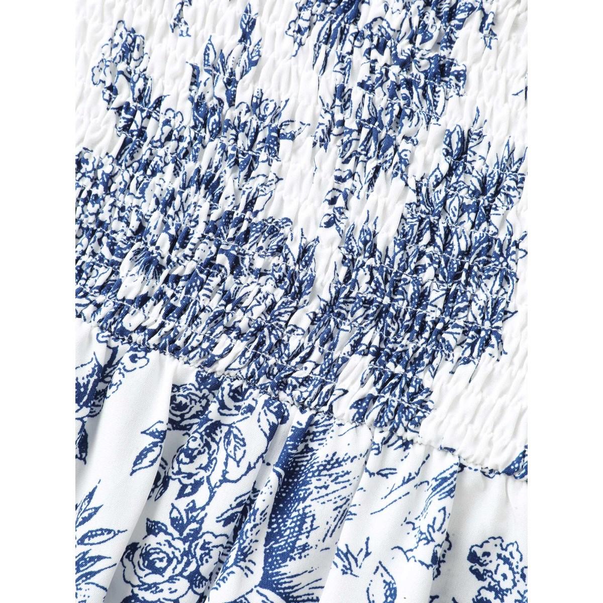 Plus Size Floral Dreams Lace Spliced Tiered Midi Dress DarkBlue Women Woven ribbon&lace trim Non Sleeveless Curvy BloomChic 26/4X Product Image