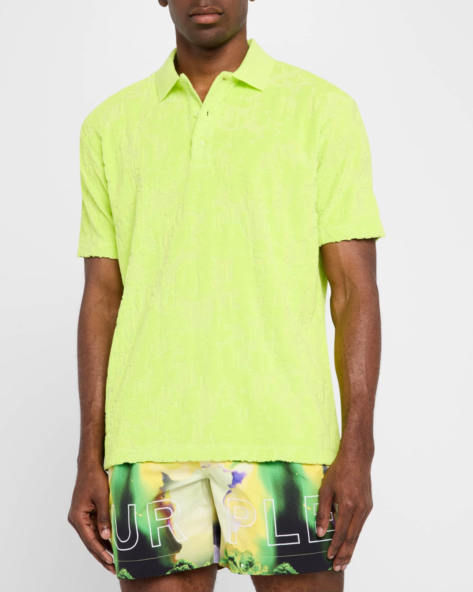 Men's Terry Jacquard Short-Sleeve Polo Tee Product Image