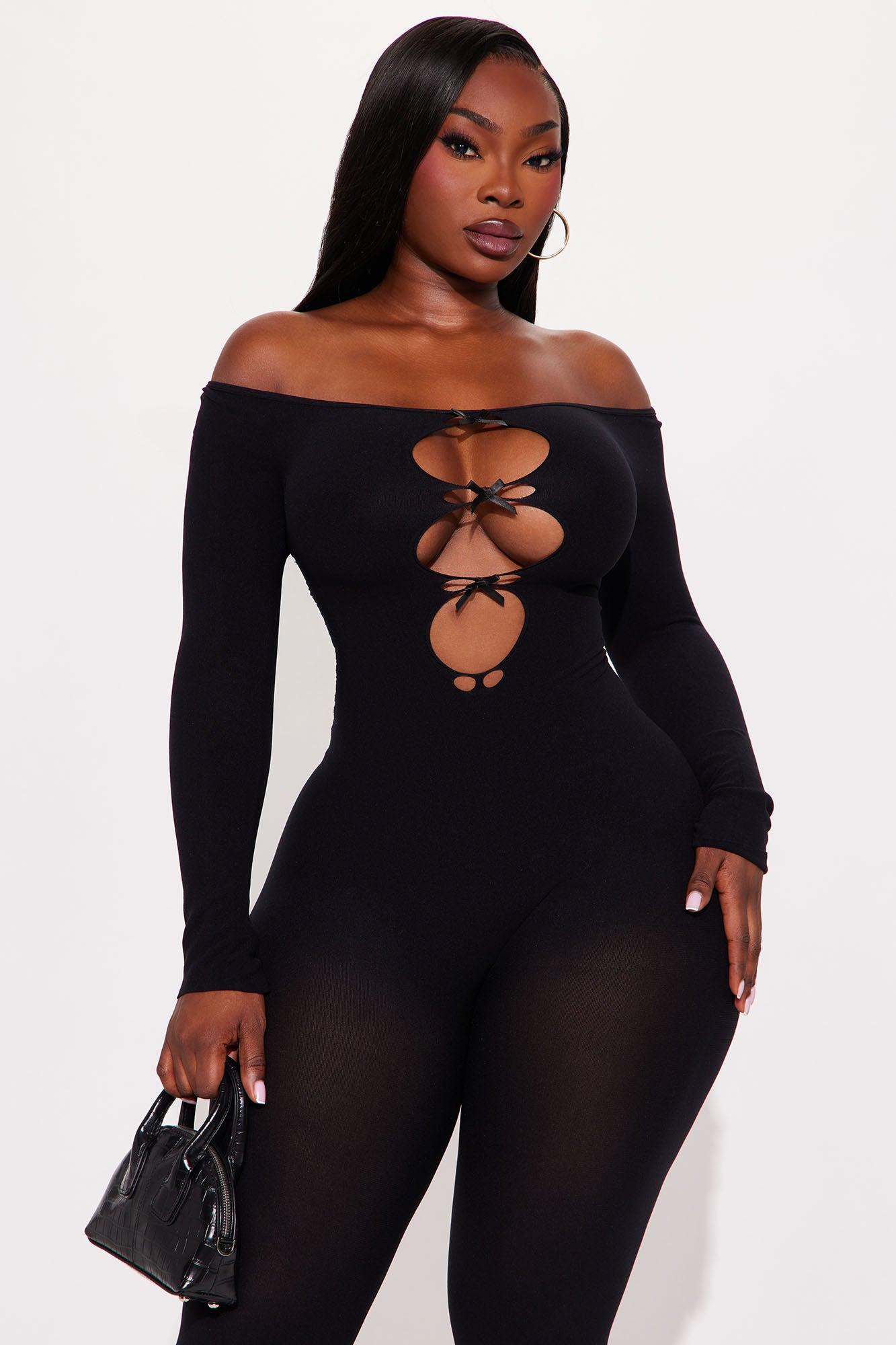 All Bowed Up Seamless Jumpsuit - Black Female Product Image