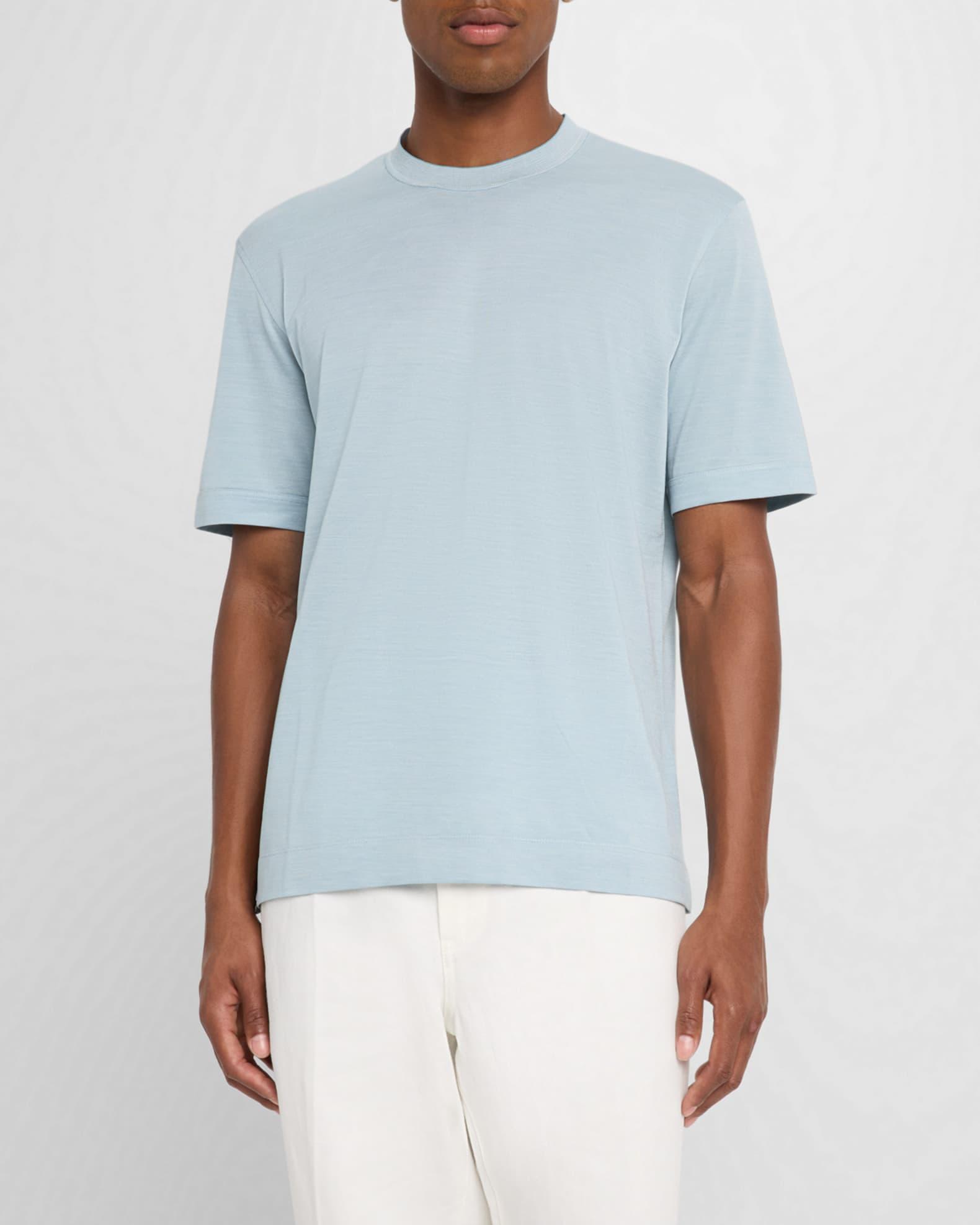 Men's Melange Silk and Cotton Crewneck T-Shirt Product Image