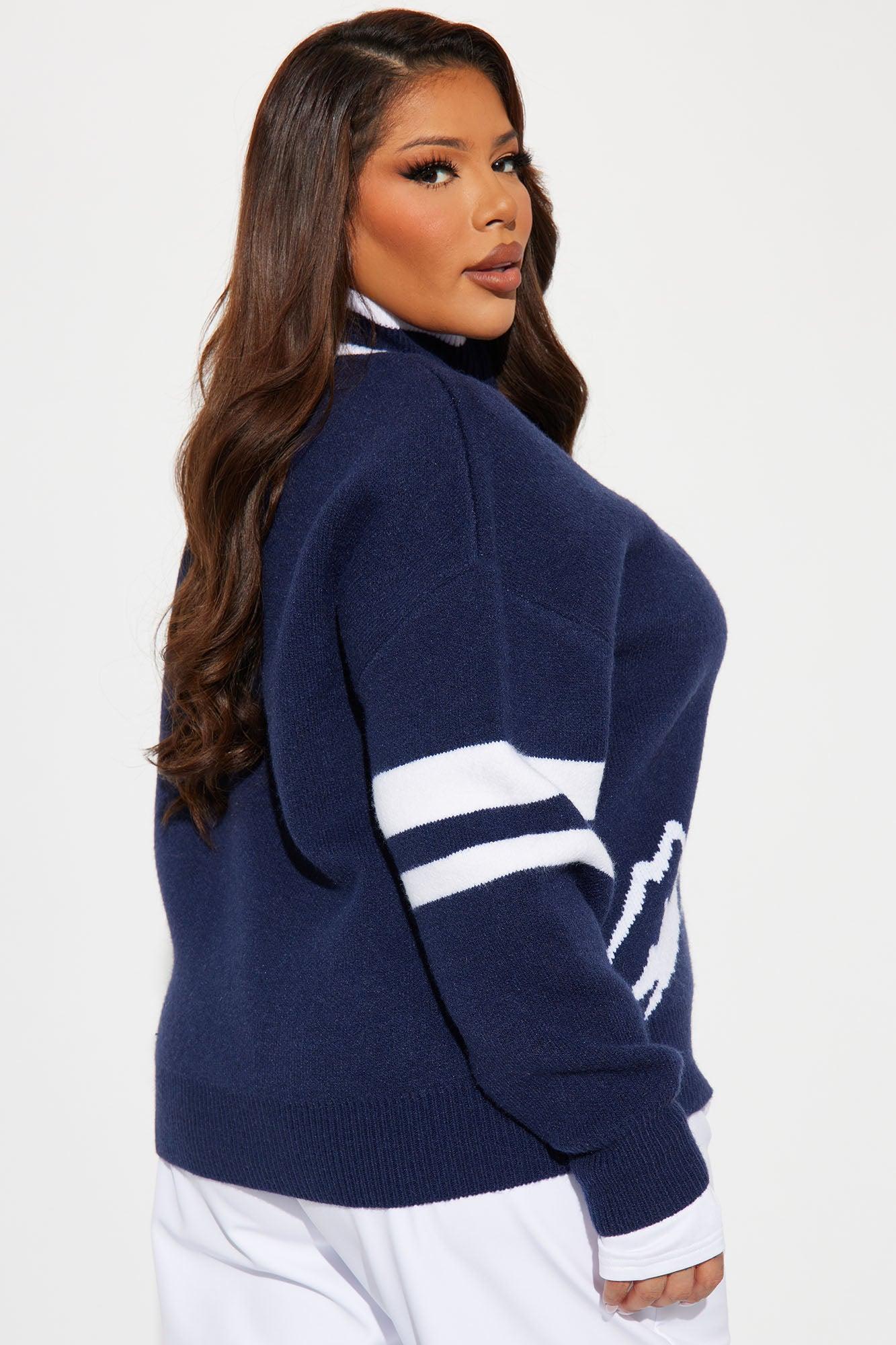 Ski Resort Quarter Zip Sweater - Navy Product Image