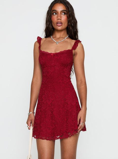 Beacall Mini Dress Red Product Image