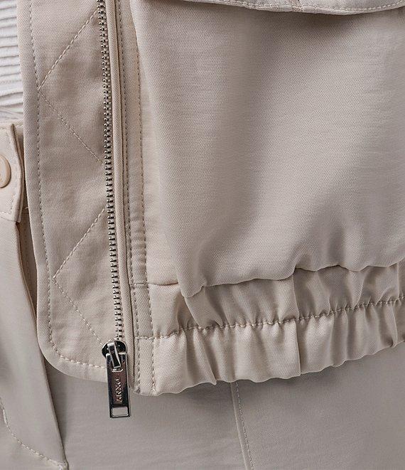 DKNY by Donna Karan Short Sleeve Roll Tab Zip Front Jacket Product Image